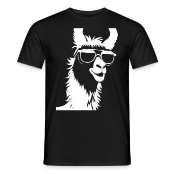 Lustiges Alpaka mit Sonnenbrille Coole Alpakas - Männer T-Shirt - Schwarz - Vorne - AI Model Male 178 light (178cm)