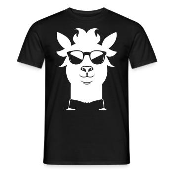 Lustiges Lama mit Sonnenbrille Coole Lamas - Männer T-Shirt - Schwarz - Vorne - AI Model Male 178 light (178cm)