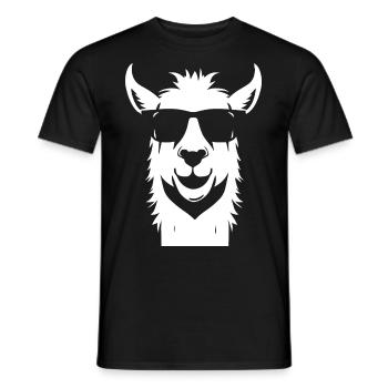 Lama drôle portant des lunettes de soleil Lamas cool - T-shirt homme - noir - Devant - AI Model Male 178 light (178cm)