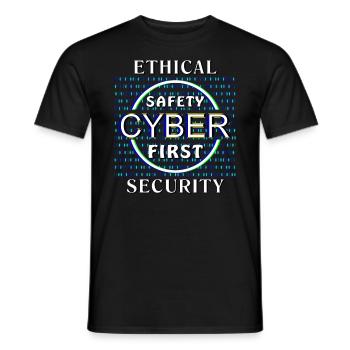 Ethical Cyber Security - Men's T-Shirt - black - Front - AI Model Male 178 light (178cm)
