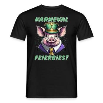 Pig Carnival PARTY BEAST - Men's T-Shirt - black - Front - AI Model Male 178 light (178cm)