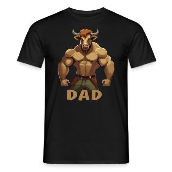 TAUREAU TAUREAU PAPA - T-shirt homme - noir - Devant - AI Model Male 178 light (178cm)