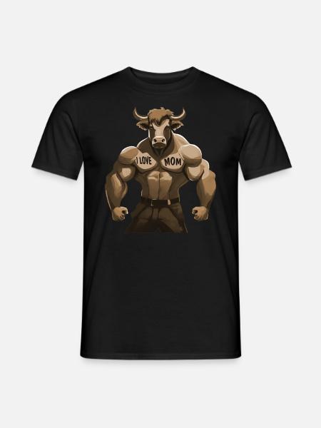 TAUREAU TAUREAU J’AIME MAMAN - T-shirt homme - noir