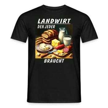 LANDWIRT DEN JEDER BRAUCHT - Männer T-Shirt - Schwarz - Vorne - AI Model Male 178 light (178cm)