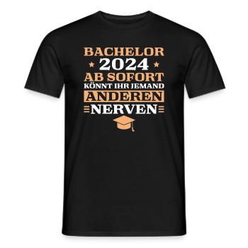 Bachelorprüfung 2024 Abschluss Bachelor bestanden - Männer T-Shirt - Schwarz - Vorne - AI Model Male 178 light (178cm)
