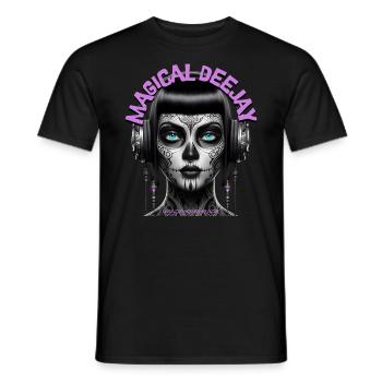 MAGICAL DEEJAY - Cool Woman with Headphones! - Men's T-Shirt - black - Front - AI Model Male 178 light (178cm)