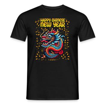 Majestätischer Drache 2024 - Mondneujahrsfeier - Männer T-Shirt - Schwarz - Vorne - AI Model Male 178 light (178cm)