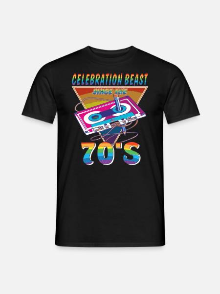 CASSETTE CELEBRATION BEAST 70S - Men's T-Shirt - black