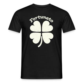 Fortunato Emblem Distressed Four-Leaf - Men's T-Shirt - black - Front - AI Model Male 178 light (178cm)