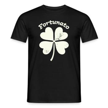 Fortunato Emblem Distressed Four-Leaf - Men's T-Shirt - black - Front - AI Model Male 178 light (178cm)