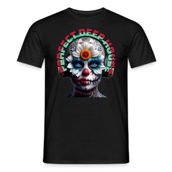 PERFECT DEEP HOUSE - Cool Creature with Headphones - Men's T-Shirt - black - Front - AI Model Male 178 light (178cm)