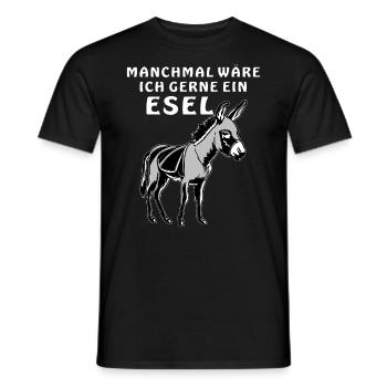 ESEL WÄRE GERNE EIN ESEL - Männer T-Shirt - Schwarz - Vorne - AI Model Male 178 light (178cm)