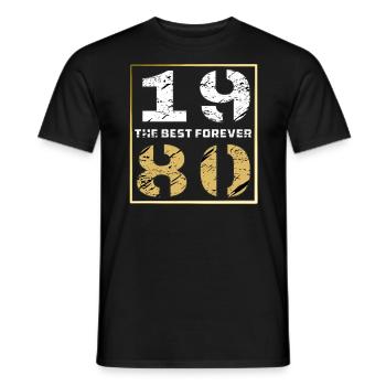 THE BEST FOREVER 1980 - Männer T-Shirt - Schwarz - Vorne - AI Model Male 178 light (178cm)