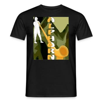 ALPHORN - Männer T-Shirt - Schwarz - Vorne - AI Model Male 178 light (178cm)