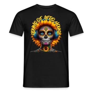 SOUND OF AFRO HOUSE - Cool Creature & Headphones! - Men's T-Shirt - black - Front - AI Model Male 178 light (178cm)