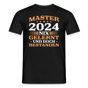 Master 2024 Abschluss Bestandene Masterprüfung - Männer T-Shirt - Schwarz - Vorne - AI Model Male 178 light (178cm)