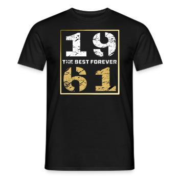 THE BEST FOREVER 1961 - Men's T-Shirt - black - Front - AI Model Male 178 light (178cm)
