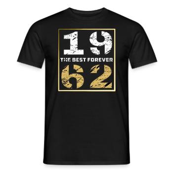 THE BEST FOREVER 1962 - Men's T-Shirt - black - Front - AI Model Male 178 light (178cm)