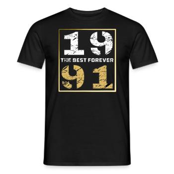 THE BEST FOREVER 1991 - Männer T-Shirt - Schwarz - Vorne - AI Model Male 178 light (178cm)