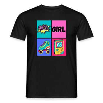 90er Mädchen 1990er Mode 90er Mottoparty Neunziger T-S - Männer T-Shirt - Schwarz - Vorne - AI Model Male 178 light (178cm)