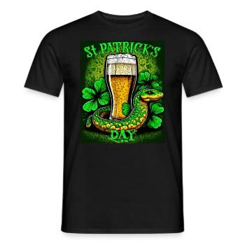 JOUR DE LA SAINT-PATRICK SERPENT BIÈRE TRÈFLE - T-shirt homme - noir - Devant - AI Model Male 178 light (178cm)