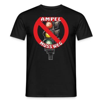 AMPEL MUSS WEG 2 - Männer T-Shirt - Schwarz - Vorne - AI Model Male 178 light (178cm)