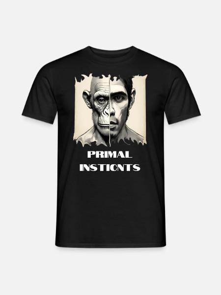 Human primal insticnts half man - Men's T-Shirt - black
