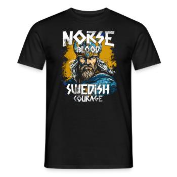 Schweden Wikinger - Männer T-Shirt - Schwarz - Vorne - AI Model Male 178 light (178cm)