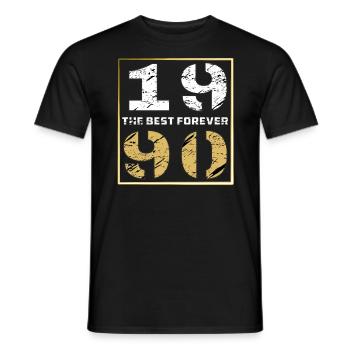 THE BEST FOREVER 1990 - Männer T-Shirt - Schwarz - Vorne - AI Model Male 178 light (178cm)