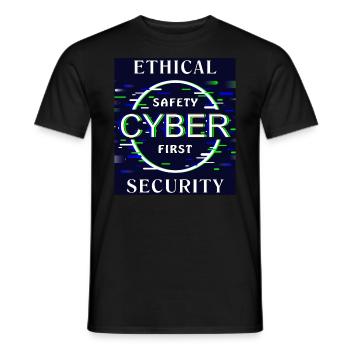 Ethical Cyber Security - Men's T-Shirt - black - Front - AI Model Male 178 light (178cm)