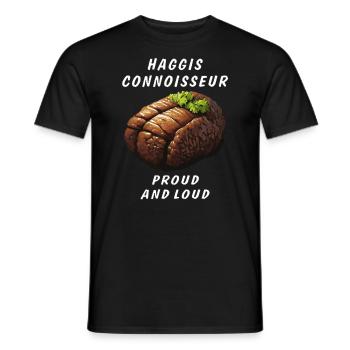 HAGGIS CONNOISSEUR PROUD AND LOUD - Men's T-Shirt - black - Front - AI Model Male 178 light (178cm)