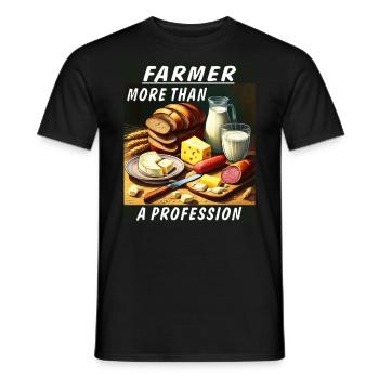 FARMER MORE THAN A PROFESSION - Men's T-Shirt - black - Front - AI Model Male 178 light (178cm)