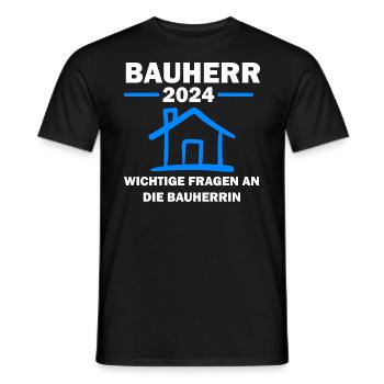 Bauherr 2024 Hausbau Baubeginn Geschenk - Männer T-Shirt - Schwarz - Vorne - AI Model Male 178 light (178cm)