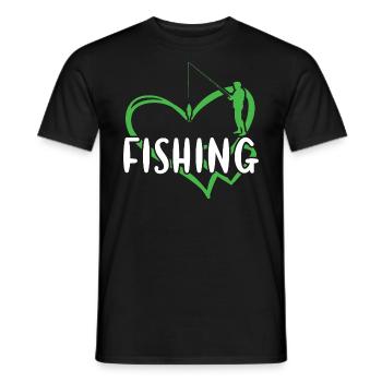 Pêche au cœur de pêcheur - T-shirt homme - noir - Devant - AI Model Male 178 light (178cm)