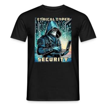 Ethical Cyber Security - Men's T-Shirt - black - Front - AI Model Male 178 light (178cm)