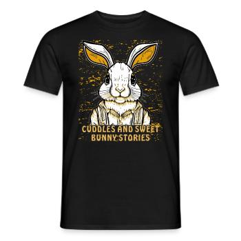CÂLINS HASE ET HISTOIRES DE LAPINS DOUX - T-shirt homme - noir - Devant - AI Model Male 178 light (178cm)
