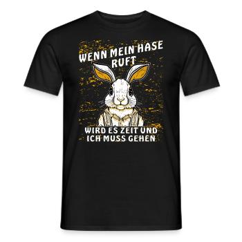 RABBIT CALLS TO GO - Men's T-Shirt - black - Front - AI Model Male 178 light (178cm)