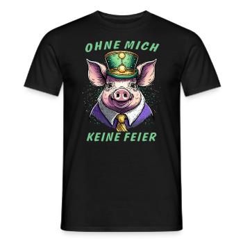 Cochon PAS DE CÉLÉBRATION SANS MOI - T-shirt homme - noir - Devant - AI Model Male 178 light (178cm)