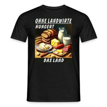 SANS AGRICULTEURS, LE PAYS MEURT DE FAIM - T-shirt homme - noir - Devant - AI Model Male 178 light (178cm)