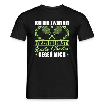 Tennis Papa Ich bin zwar alt Tennisspieler - Männer T-Shirt - Schwarz - Vorne - AI Model Male 178 light (178cm)
