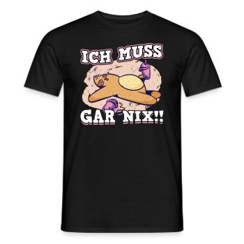 Ich Muss Gar Nix Fauler Katze Design - Männer T-Shirt - Schwarz - Vorne - AI Model Male 178 light (178cm)