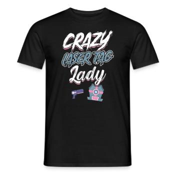 Crazy Laser Tag Lady - Lasertag - Men's T-Shirt - black - Front - AI Model Male 178 light (178cm)