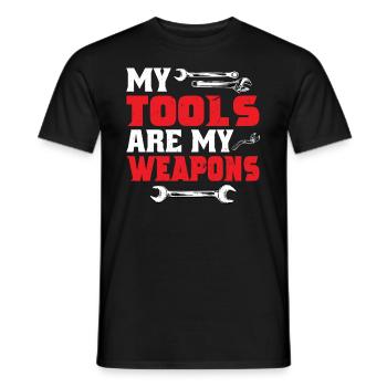 My tools are my weapons - Men's T-Shirt - black - Front - AI Model Male 178 light (178cm)