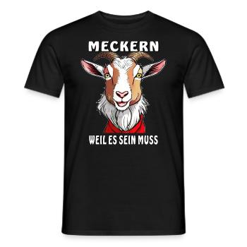 ZIEGE MECKERN WEIL ES SEIN MUSS - Männer T-Shirt - Schwarz - Vorne - AI Model Male 178 light (178cm)