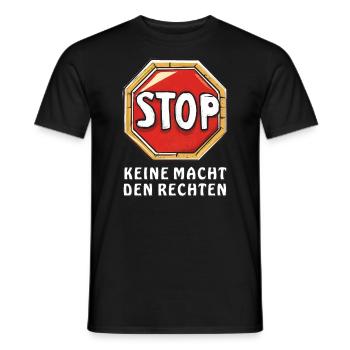 PANNEAU D’ARRÊT PAS DE PUISSANCE À DROITE - T-shirt homme - noir - Devant - AI Model Male 178 light (178cm)