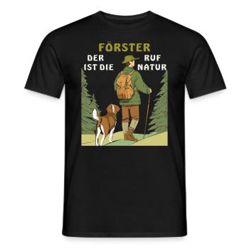 FORESTER'S CALL OF NATURE - Men's T-Shirt - black - Front - AI Model Male 178 light (178cm)
