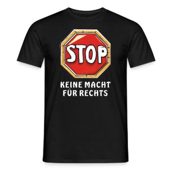 PANNEAU D’ARRÊT PAS DE PUISSANCE POUR LA DROITE - T-shirt homme - noir - Devant - AI Model Male 178 light (178cm)