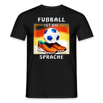FOOTBALL CHAUSSURES DE FOOTBALL FOOTBALL EST LA LANGUE - T-shirt homme - noir - Devant - AI Model Male 178 light (178cm)