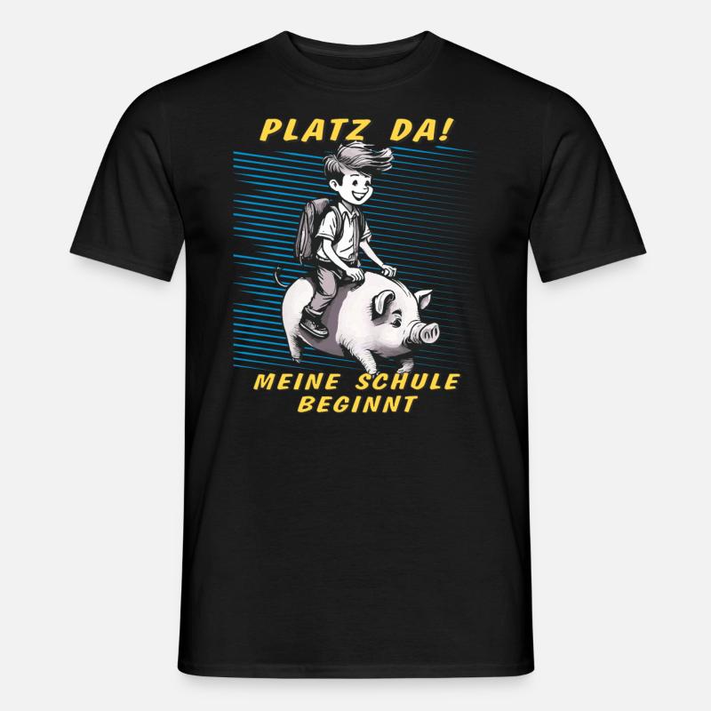 SCHWEIN KIND JUNGE SCHULE BEGINNT - Männer T-Shirt - Schwarz