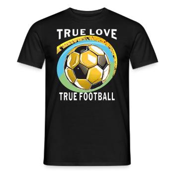 L’AMOUR VÉRITABLE, LE VRAI FOOTBALL - T-shirt homme - noir - Devant - AI Model Male 178 light (178cm)